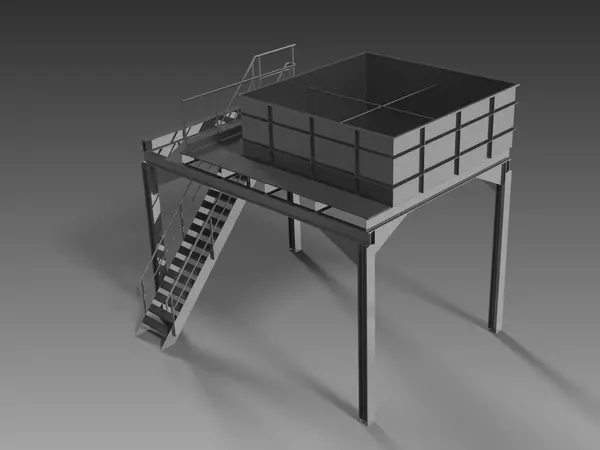 structure plat forme escalier garde corps industriel bac de rétention inox acier alu